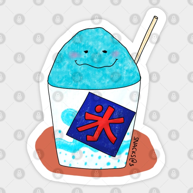 Kakigori with Blue Syrup Sticker by Snacks At 3